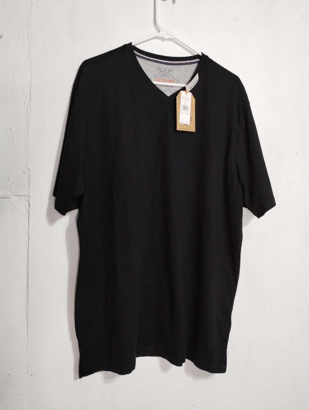 Original Weatherproof Vintage Black V-Neck Short Sleeve Tee (XXL)